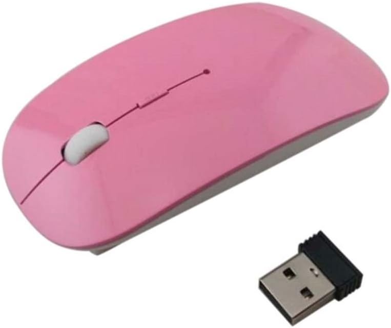 PINK Mouse Wireless Optical Mice 1600DPI Thin 2.4GHz USB 10m for Laptop Computer PC