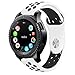 Galaxy Watch 46mm Bands, Gear S3 Bands, KADES 22mm Universal Replacement Strap with Quick Release Pin Compatible for TicWatch Pro/Amazfit Stratos Smart Watch- White/Black
