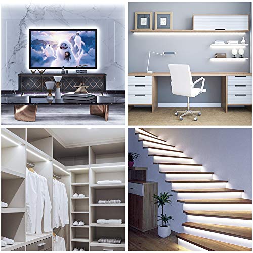 Govee White LED Light Strip, 16.4ft Dimmable Led Strip Lights White, Bright 6500K Daylight, Cuttable and Strong Adhesive, 300 LEDs Flexible Tape Lights for Mirror, Under Cabinet, Party and Bedroom