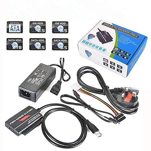 Reelva USB 3.0 to 2.5"/3.5" HD HDD SATA IDE Adapter Converter Cable Power Supply OTB