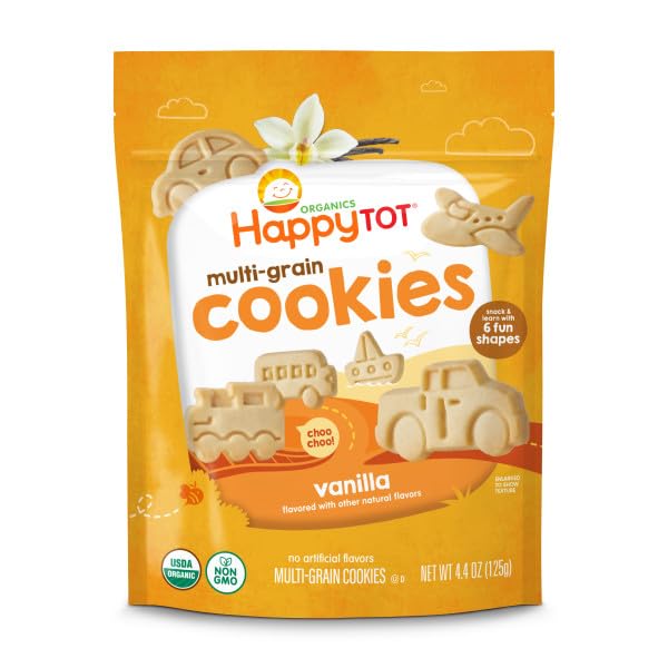 HAPPYTOT ORGANIC MULTI-GRAIN COOKIES TODDLER SNACK, FUN TRANSPORTATION...