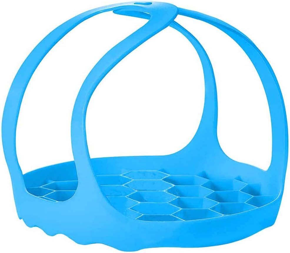 WintMing Pressure Cooker Sling bakeware sling for instant pot Lifter BPA-Free Silicone Egg Steamer Rack Anti-scalding Steamer Insert (Blue)