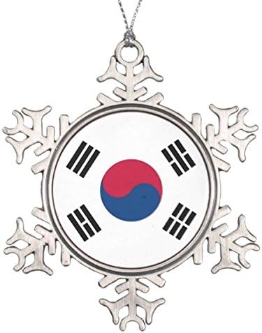 Follies Christmas Snowflake Ornament with South Korea Flag