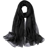 NociHah Women's Lightweight Scarf Chiffon Headscarf Neck Scarf - Soft Sheer Long Shawl Sun Protection Scarves