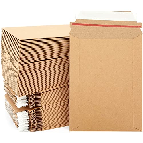 Rigid Mailing Envelopes, Kraft Paper Stay Flat Mailers (6x8 In, 100