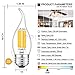 CRLight 3200K LED Chandelier Bulb Dimmable 6W 700LM Soft White, 70W Equivalent E26 Medium Base LED Candle Bulbs, C35 Clear Glass Flame Shape Bent Tip, 360 Degree Beam Angle, 3 Pack