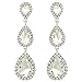 EleQueen Women's Silver-tone Austrian Crystal Tear Drop Pear Shape Long Earrings