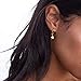 Huggie Dangle Hoop Earrings, Small Gold Silver Star Moon Earrings with Trendy Style for Women Ear Piercing Simple Jewelry, 4 Pairs