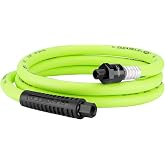 Flexzilla Swivel Whip Air Hose, 3/8 in. x 6 ft. (1/4" MNPT Ball Swivel x 1/4" FNPT Ends), Heavy Duty, Lightweight, Hybrid, ZillaGreen - HFZ3806YW2B