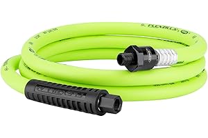 Flexzilla Swivel Whip Air Hose, 3/8 in. x 6 ft. (1/4" MNPT Ball Swivel x 1/4" FNPT Ends), Heavy Duty, Lightweight, Hybrid, ZillaGreen - HFZ3806YW2B