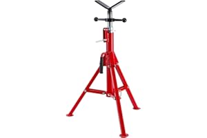 GarveeTech V-Head Pipe Jack Stand, 27-52 in Adjustable Height, 1/8 in-12 in Wide Pipe Capacity, 2500 LBS Load Capacity, Heavy