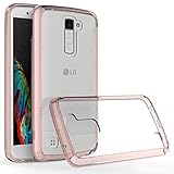 LG K10 Case, LG Premier Case, Kaesar Crystal Clear Ultra Slim Anti Scratch Bumper Case with Clear Back Panel Protective Case Cover for LG K10 / LG Premier LTE - Rose Gold