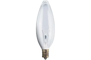 Globe Electric 03782 25W B10 Chandelier Incandescent Light Bulb 2-Pack, E12 Base, Soft White