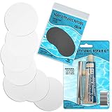 Heavy Duty White Vinyl Patch Glue Kit for Inflatable Boats, Pool Liner, Air Bed