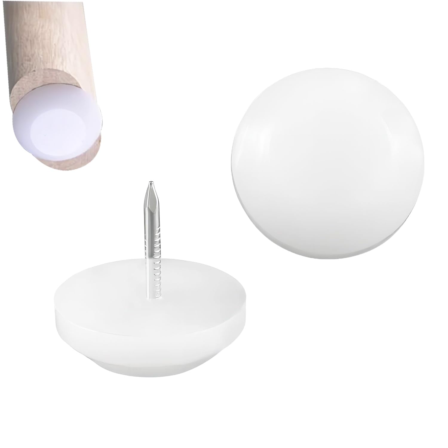 Qrity 16 PCS Nylon Furniture Feet, Furniture Pads Nails, Nylon Chair Leg Floor Protectors, 22mm Diameter Furniture Glide Nails for Furniture Feet