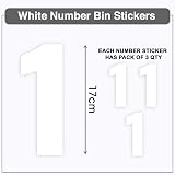 Sara Prints Pack of 3 White Bin Sticker Numbers 1 (17 cm) Waterproof view 2