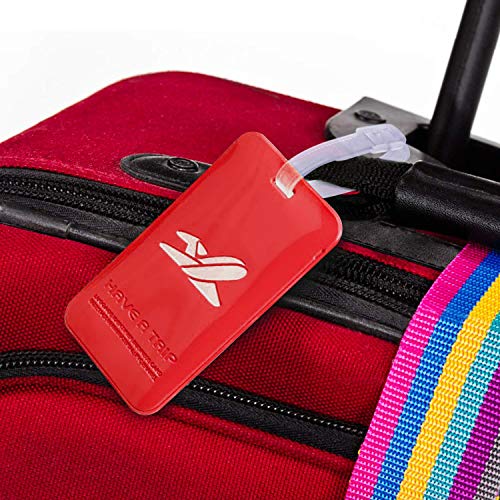 Luggage Tags Travel ID Tags with Address Card Luggage Straps Suitcase Belts for Travel -Red