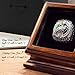 AKATTAK Championship Ring Display Case Box Real Wood and Framed Glass Lid |Single Stand 1 Slot| Gift for Sports Fans
