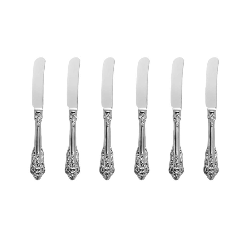 ZFQ 6-Piece 18/10 Stainless Steel Butter Knives, Butter Cream Spreader, 6.9 Inches, Mirror Finish, Dishwasher Safety, Silver