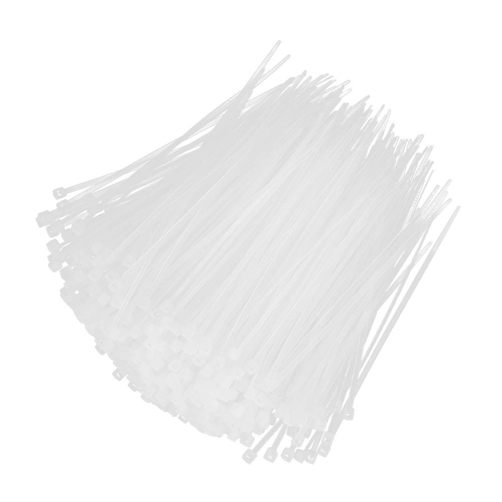Cable Ties, Heavy Duty White Plastic Self Locking Zip Ties 1000pcs for Home DIY Cable Management, 3x100mm Packaging, for Office, Garage, Outdoor and Indoor Use