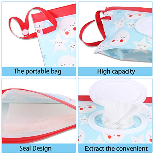 FEBSNOW 4 Pack Baby Wipes Container, Reusable Portable Wet Wipe Pouch