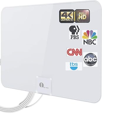 TV Antenna - Latest Amplified HD Digital Indoor Antenna Long 200 Miles Range HDTV Antenna - 16.5ft Coax Cable Indoor Antenna for 4K Local Channels -