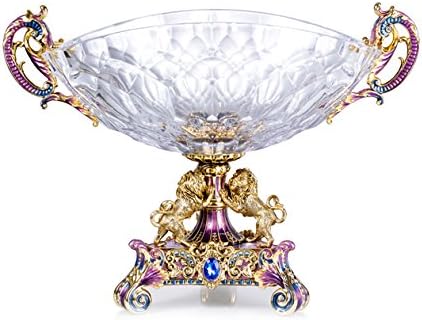 RORO Wedding Gift, Enameled and Jeweled Bohemia Crystal Fruit Backet, Swarovski