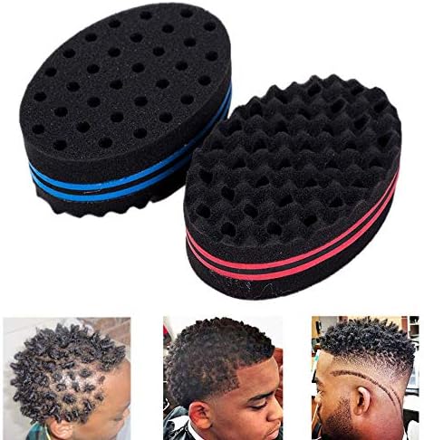 ToomLight 1Pcs Hair Sponge Brush Tools Twists Dread Afro Coils Hair Curl Brush Twisting Barber Hair Braider Double Side