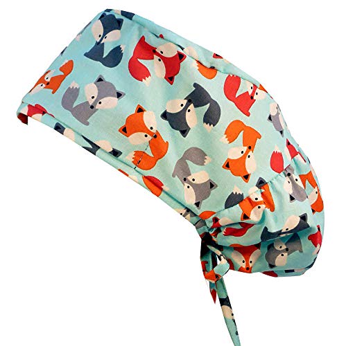 Big Hair Women's Scrub Cap - Friendly Foxes - Thumbnail 3