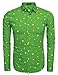 Coofandy Mens Fashion Slim Fit Turn Down Collar Long Sleeve Star Print Casual Shirts