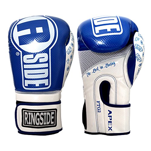 Ringside apex flash sparring gloves, blue/white, 16-ounce