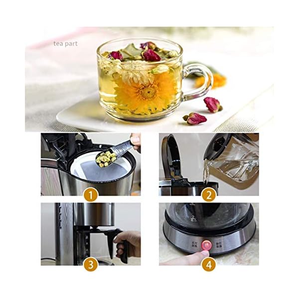AJH Filterkaffeemaschine, Filterkaffeemaschinen Edelstahl mit 1,25 l Glaskrug Abnehmbare Filterkaffeemaschine Anti-Tropf… – Bild 7