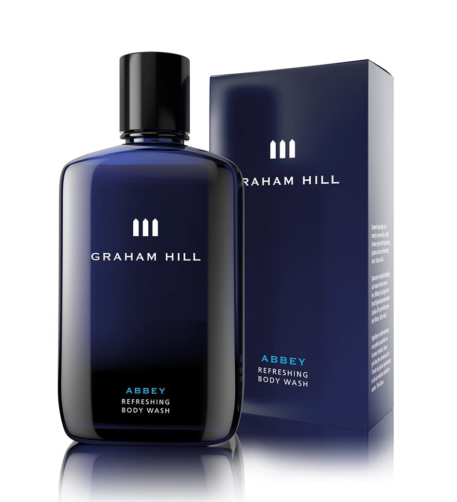 GRAHAM HILL Abbey Refreshing 2 in 1 Hair & Body Wash, 250 ml Moisturizing Mens Shower Gel for Everyday Body Care and Sensitive Skin, Woody- Bergamot Scent, Mens Body Wash and Nurturing Shampoo