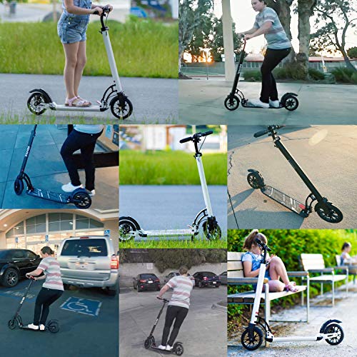 VOKUL Foldable Kick Scooter for Adults Teens Kids with Big 200mm Wheel,Hand Disc Brake Two-Wheels Commuter Scooter -Aesthetic Design,Full Aluminum Body,3 Seconds Easy-Folding System,220lbs Capacity