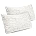 Clara Clark King Size Memory Foam Pillows 2 Pk, Adjustable Pillow Shredded Memory Foam Pillows for Back, Stomach & Side Sleeper, CertiPUR-US, Removable Washable Bamboo Rayon Cover, White