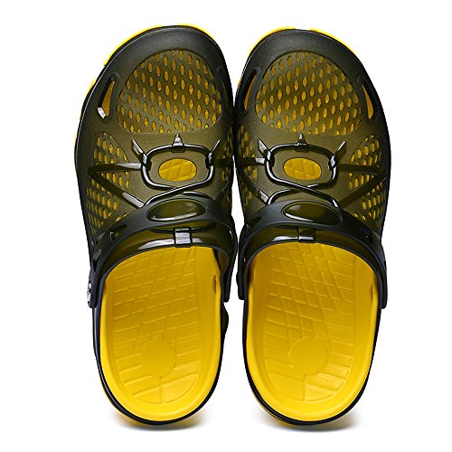 Clearance! Mens Garden Clogs Mules Anti-Slip Beach Sandals Outdoor Breathable Summer Shoes Shower Slippers (Green, US:9) - Thumbnail 2