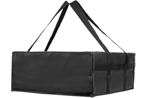 Gralara Portable Food Warmer Bag for Pizza Delivery with Durable Handle for Outdoor Adventures, Black, Holds 3 Pizza Boxes
