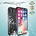 EFFUN iPhone Xs Waterproof Case, iPhone X Waterproof Case, Wireless Charging Support IP68 Certified Waterproof Cover Dust/Snow/Shock Proof Case with Cell Phone Holder and Floating Strap Black