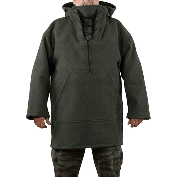 Cydmoty Men's Wool Heavy Coat, Men's Woolen Heavy Coat Pullover