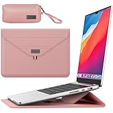 Gyanm 15.6 Inches 2 in 1 Laptop Sleeve Case with Stand,Laptop Case for MacBook Air/Pro/Dell/HP/Lenovo/Asus Notebook, Slim 15-16" Lightweight Computer Sleeve Bag for Women Men(Pink, 15-15.6 Inch)