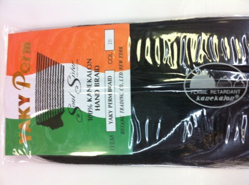 Soul Sister Yaki Perm Braiding Hair, Yaki Perm for Braiding (#1 (Jet Black))