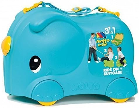 Smiler Jumbo Case Pull Along Ride On Kids Suitcase Hand Luggage Molto by Moltoo
