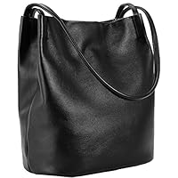 Iswee Leather Totes Shoulder Bag Fashion Handbags and Purses for Women and Ladies (Black)