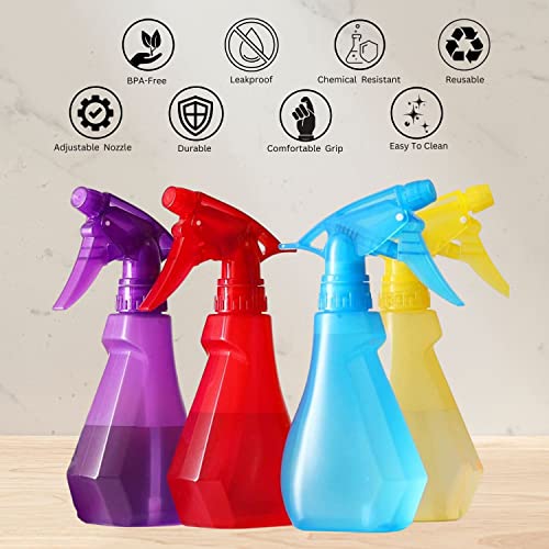 DilaBee Spray Bottles (4Pack, 8 Oz) Water Spray Bottle for Hair
