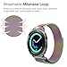 Fintie for Gear Sport/Galaxy Watch 42mm Band, 20mm Milanese Loop Adjustable Stainless Steel Replacement Strap Wrist Bands for Samsung Galaxy Watch 42mm, Gear Sport / S2 Classic Smartwatch, Rainbow