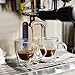 GROSCHE Turin Double Wall Glass Espresso Cups with Ergonomic Handles - Insulated Glass Cappucino Mugs - Clear Mug - Double Walled Latte Cup - Espresso Mugs (4.75 fl oz - Set of 2)