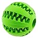 ADUCK Dog Ball Toys for Aggressive Chewers Teething Cleaning [Dental Treat] [Bite Resistant] Natural Soft Bouncy Rubber Ball Toys for Pet IQ Training Playing and Chewing -2.8 Inch (Lawn Green)