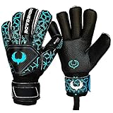 Renegade GK Triton Goalie Gloves (Sizes 5-11, 3 Cuts, Lvl 2), Pro-Tek Fingersaves - Great Hard Ground Goalkeeper Glove - Extra Durable German Super Grip Palms - 30 Day Guarantee