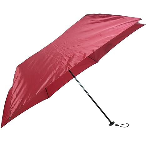 Maroon Polyester 3 Fold 530 mm Carbon Lite Worlds Strong and Light Weight Umbrella (115 g)