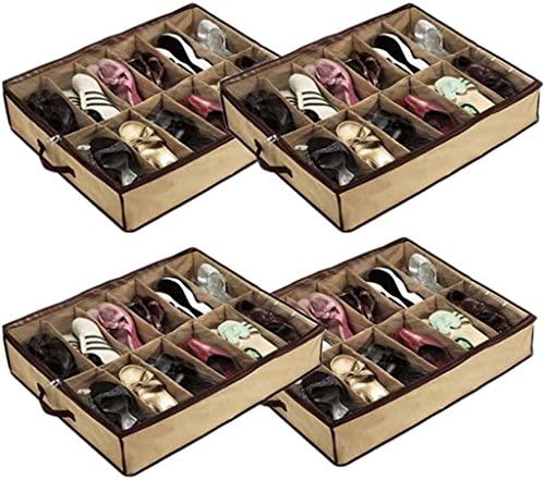 4 x 12 Pair Shoes Storage Organizer Holder Shoe Bag Box Under Bed Closet